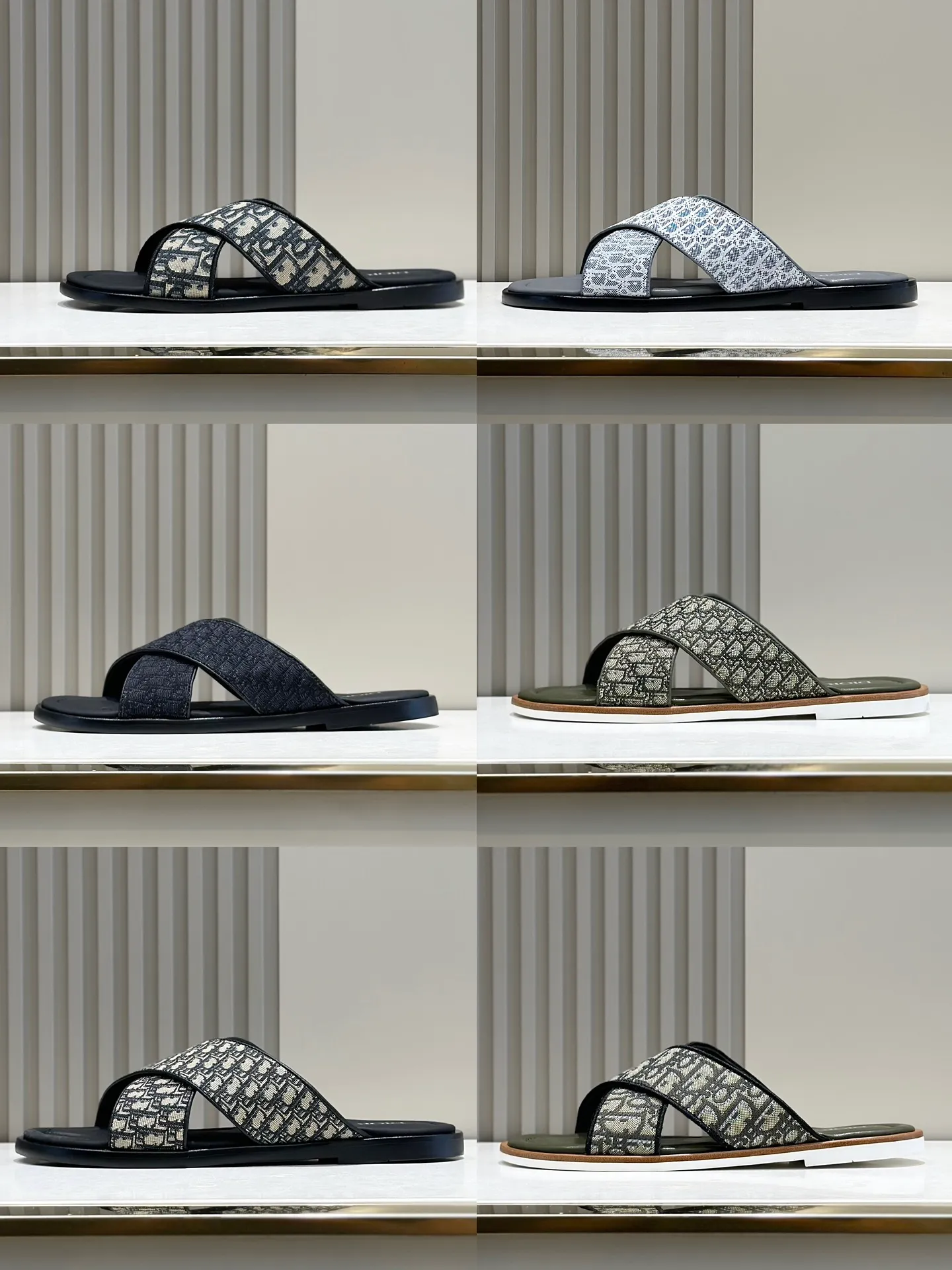 P320【DIOR】💰Size39-44 (38.45 custom-made) 2024ss Dior’s latest men’s slippers are a must-have. Dior Alias ​​Men's Genuine Leather Slippers This summer new Alias ​​sandal embodies a casual and elegant style. Carefully crafted from grained cow leather and Oblique printed fabric, with cowhide lining! Cross-strap design with metal-clad brass CD Diamond logo. The imported cowhide leather and rubber sole adds sophistication and comfort, while Oblique print-effect anti-slip panels add style.